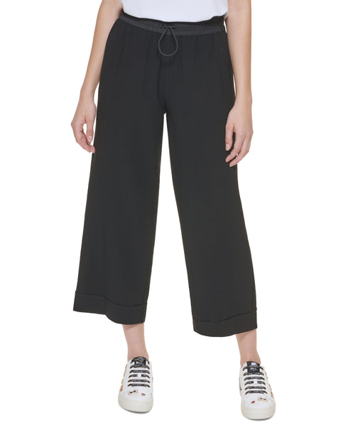 Wide-Leg Drawstring Pants